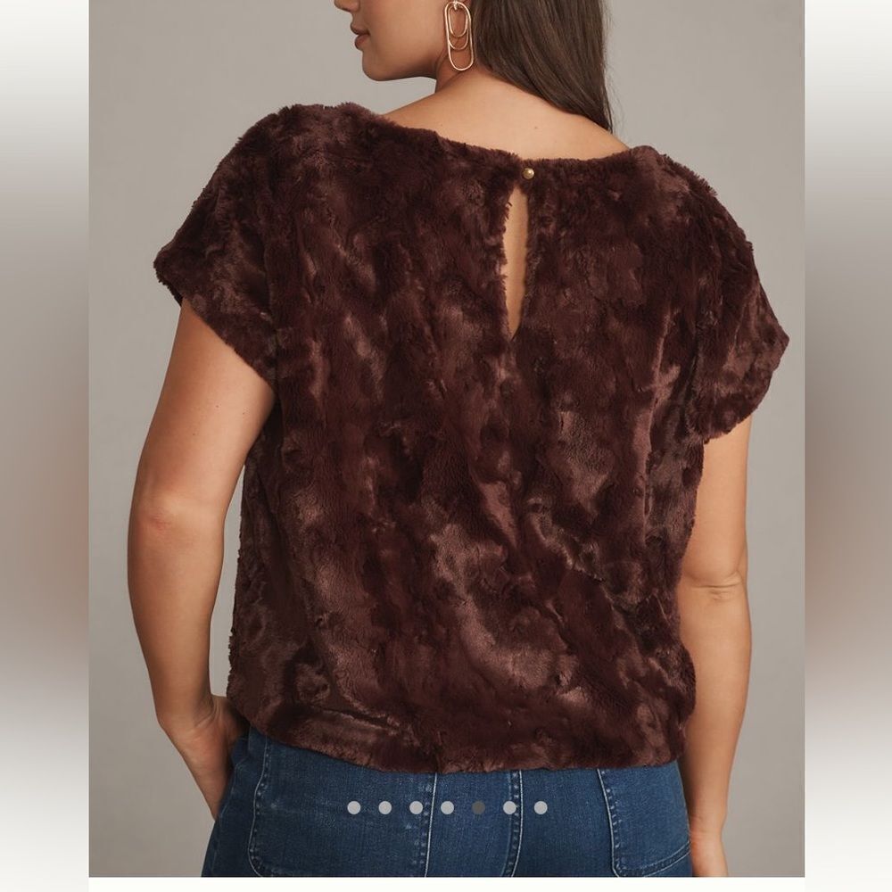 Maeve Faux- Fur Tee - Picture 5 of 7